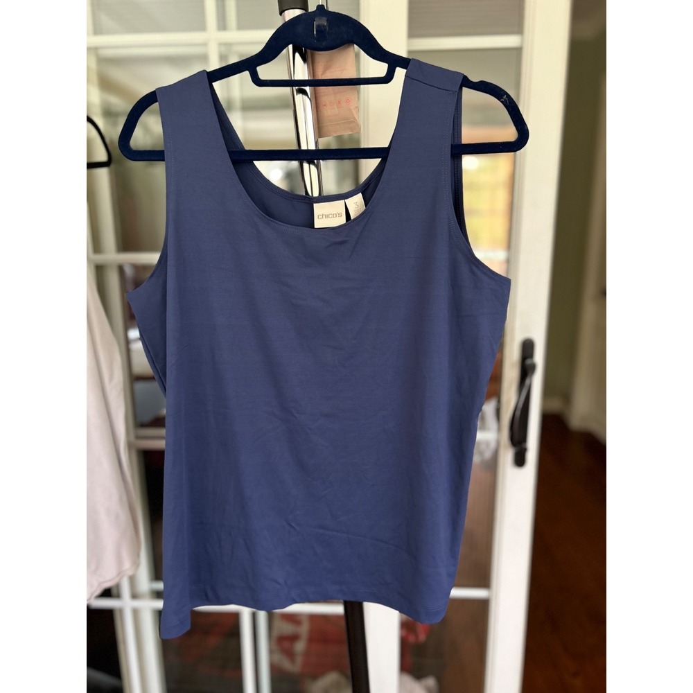 NWT Chicos Chico's Tank Top 3 XL Starlit Navy Sleeveless Stretch Casual